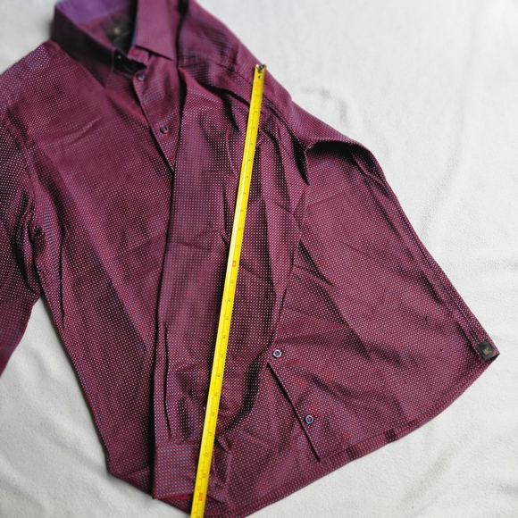 Klauss Boehler Made in Europe Elegant Maroon Button Down Shirt for Men - Picture 3 of 10
